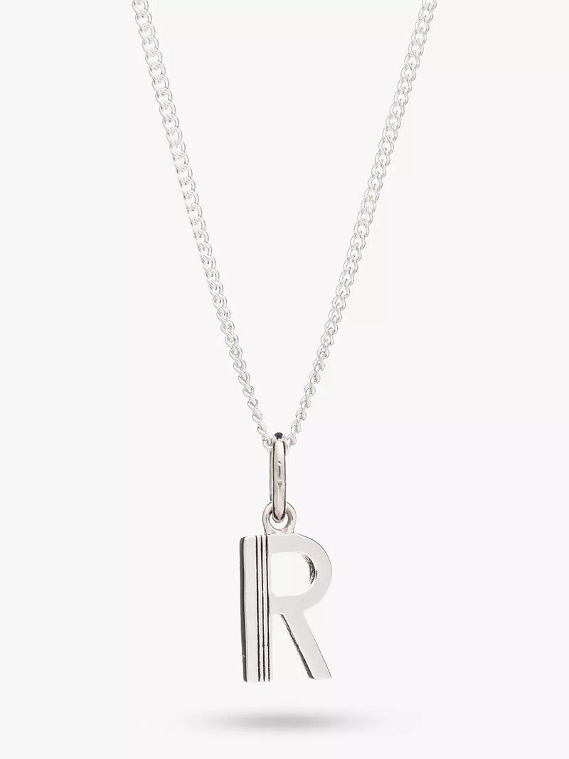Rachel Jackson London Initial Necklace Silver Pendant Necklace 46cm