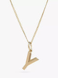 Rachel Jackson London Initial Pendant Necklace Gold 46cm