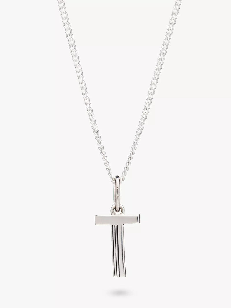 Rachel Jackson London Initial Necklace Silver Pendant Necklace 46cm