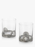 Royal Selangor glass tumblers set of 4 with pewter base, imported from the UK