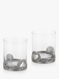 Royal Selangor glass tumblers set of 4 with pewter base, imported from the UK
