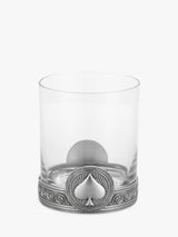 John Lewis Royal Selangor Ace Hearts Glass Tumbler 300ml Pewter Grey/Clear- Buy online at McGrocer