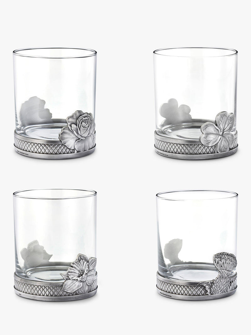 Royal Selangor Woodland tumblers pewter grey clear set of 4 300ml (British brand)