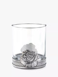 Royal Selangor rose glass tumbler 300ml with pewter base, UK version