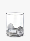 Royal Selangor rose glass tumbler 300ml with pewter base, UK version