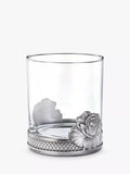 Royal Selangor rose glass tumbler 300ml with pewter base, UK version