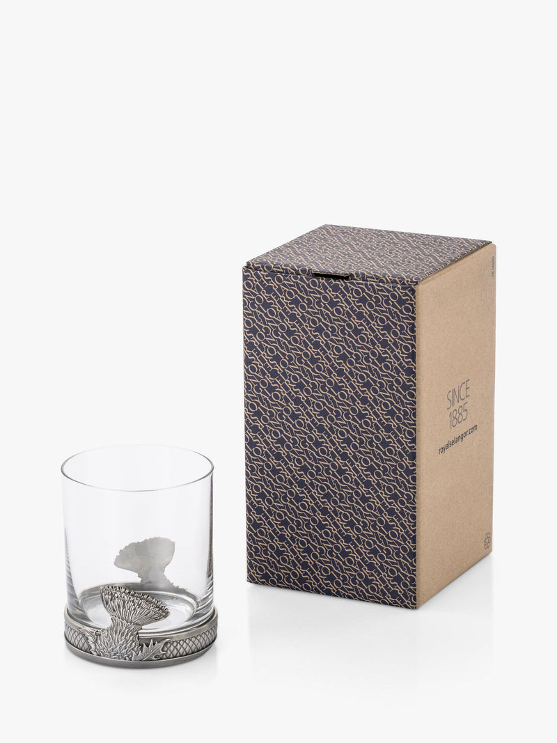 Royal Selangor thistle glass tumbler 300ml pewter grey (British brand)