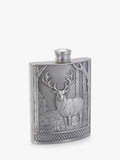 Royal Selangor pewter grey stag hip flask 165ml, imported from the UK