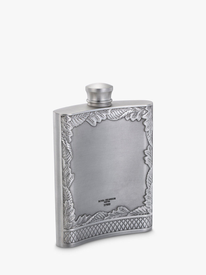 Royal Selangor pewter grey stag hip flask 165ml, imported from the UK