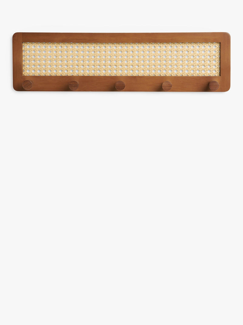 John Lewis poly rattan bamboo hanging rack 55cm wide, imported from the UK