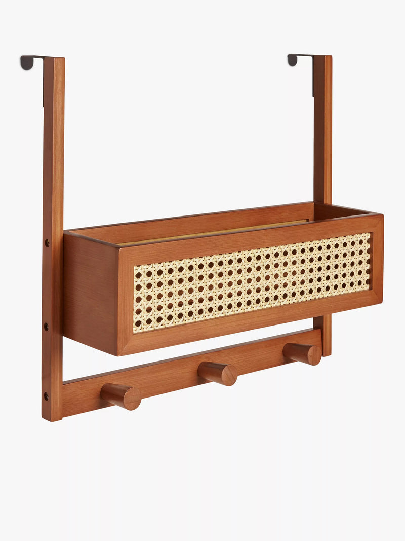 John Lewis poly rattan and bamboo over door hanging rack, imported from the UK
