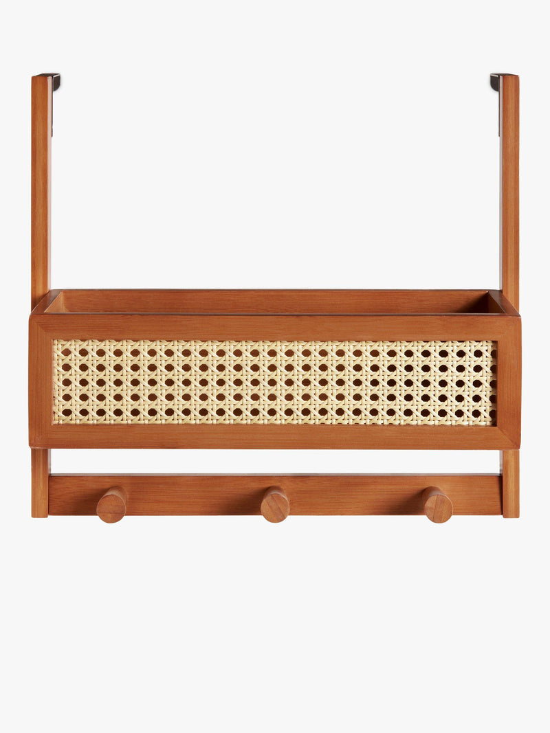 John Lewis poly rattan and bamboo over door hanging rack, imported from the UK