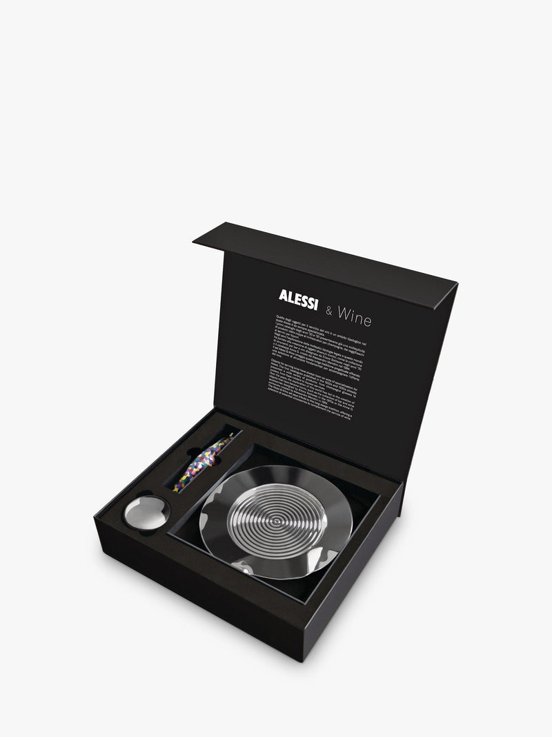 Alessi Parrot corkscrew gift set silver/multi, imported from the UK