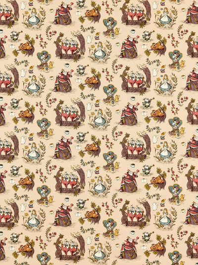 John Lewis Disney Home x Sanderson Alice Furnishing Fabric 139cm- Buy online at McGrocer