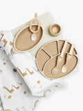 Bibado weaning bundle with bib, plate, bowl, and cutlery - British product