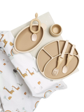 Bibado weaning bundle with bib, plate, bowl, and cutlery - British product