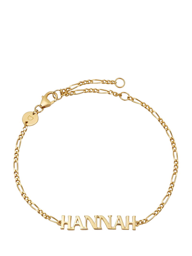 Daisy London personalised nameplate figaro chain bracelet (British brand)