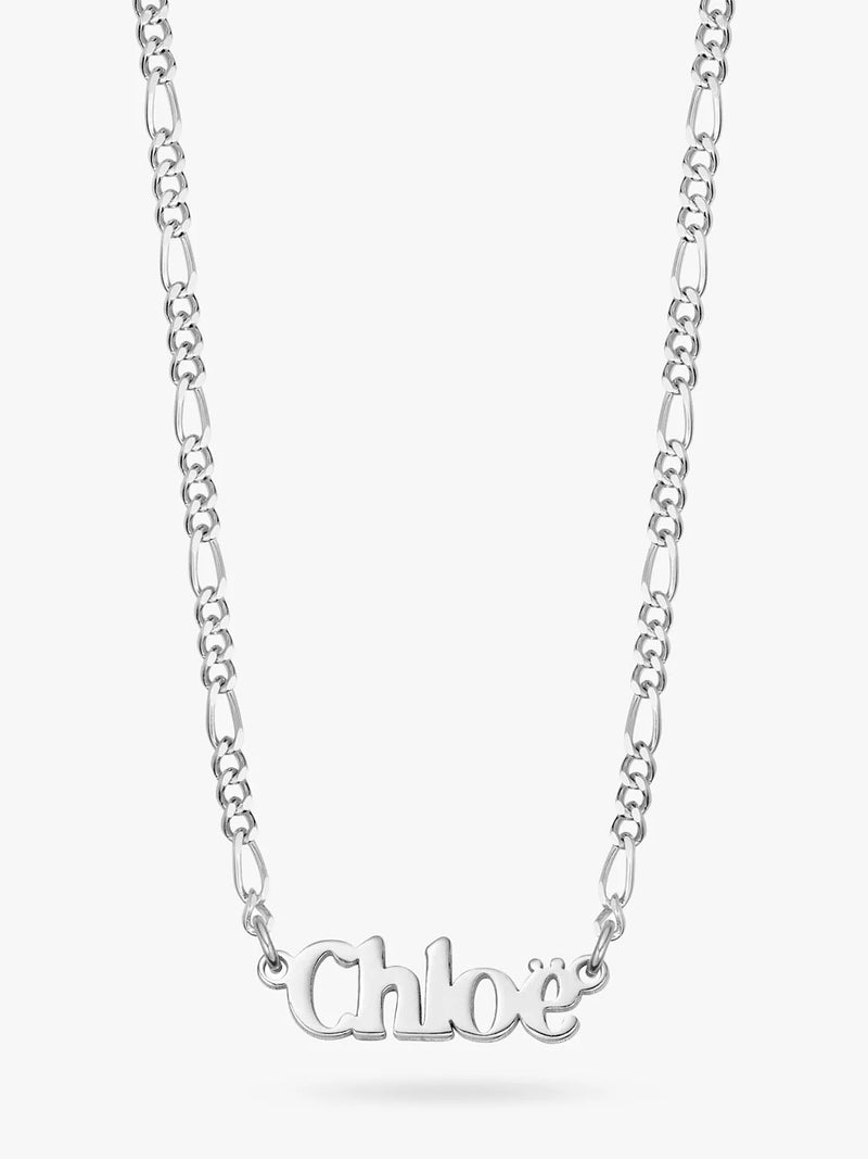 Daisy London Personalisierbares Namensschild Figaro-Kette Halskette 40-45cm