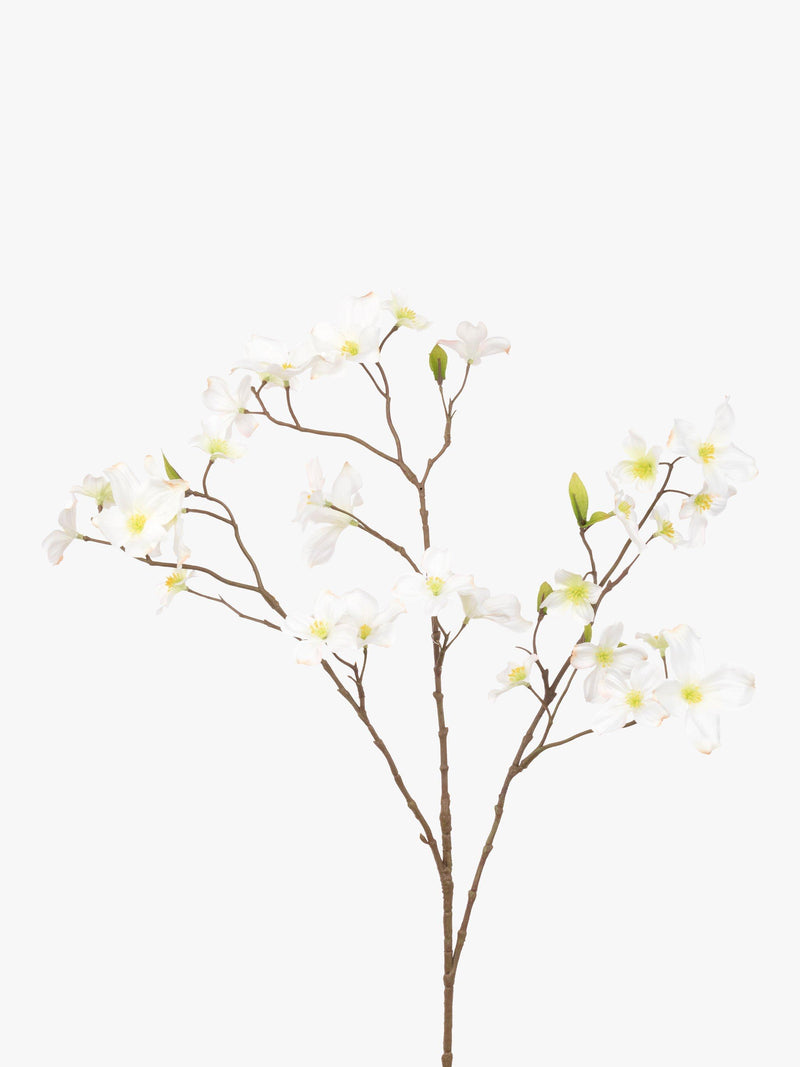 Floralsilk artificial dogwood spray white flower stem (British brand)