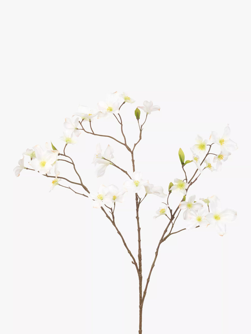 Floralsilk artificial dogwood spray white flower stem (British brand)