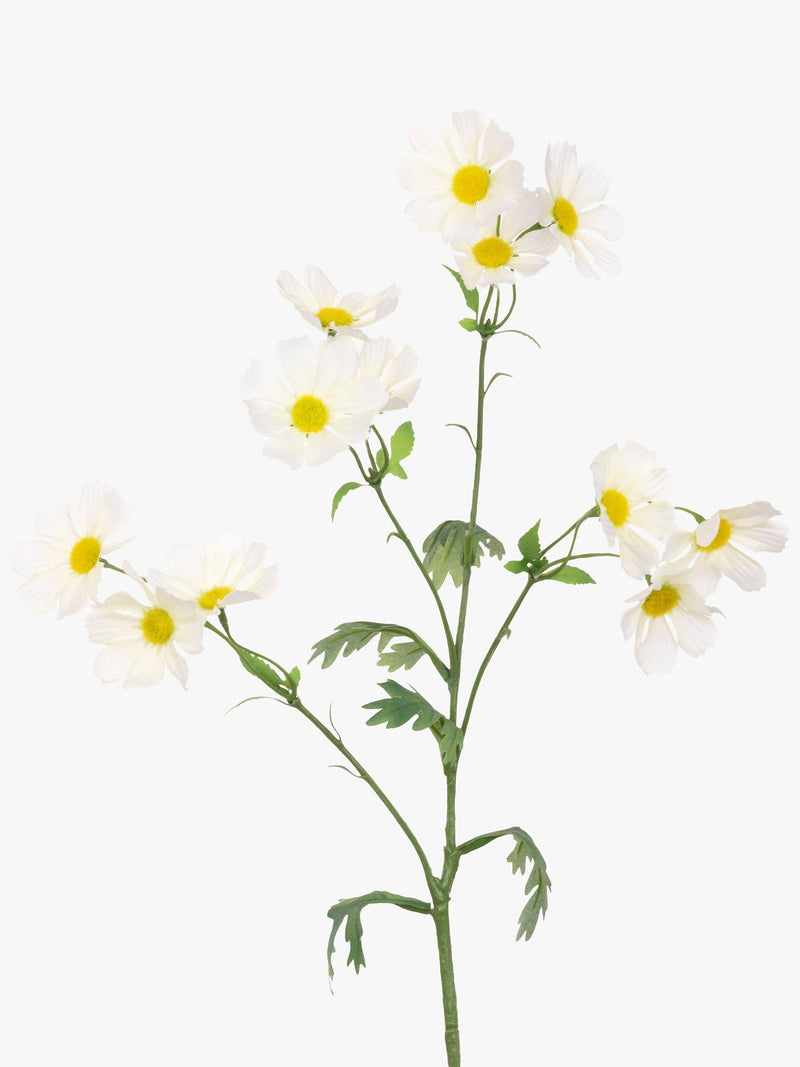 Floralsilk artificial wild cosmos spray in white - British product