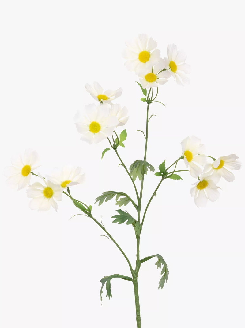 Floralsilk artificial wild cosmos spray in white - British product