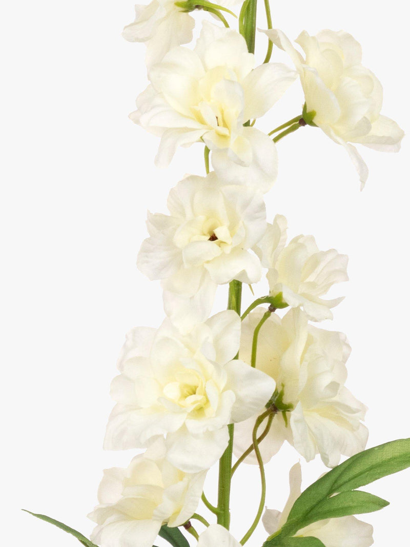 Floralsilk Artificial Delphinium Spray White/Green - British product