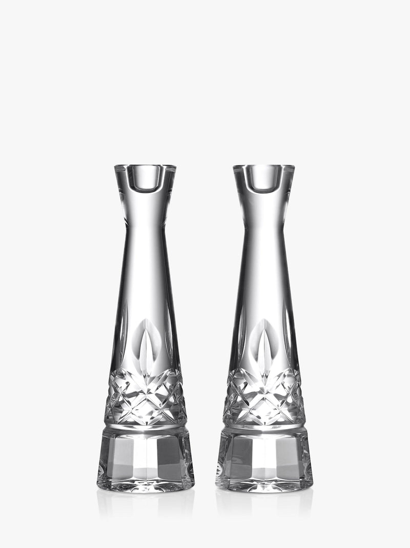 Cut Glass Candlesticks Set of 2, 25cm Height
