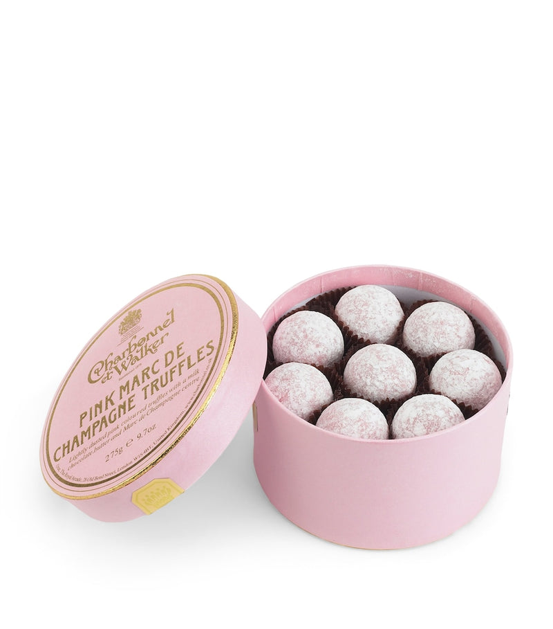 Charbonnel et Walker Pink Marc de Champagne chocolate truffles 275g - British product