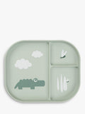Done by Deer kids' compartment plate green - British product