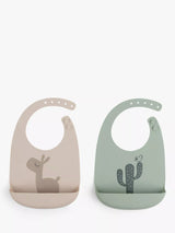 John Lewis Done by Deer Lalee Silicone Bibs Sand/Green Baby Bibs Pack of 2- Buy online at McGrocer