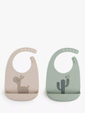 Done by Deer silicone bibs Sand/Green pack of 2 - British product