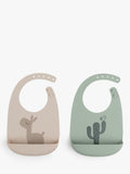 Done by Deer silicone bibs Sand/Green pack of 2 - British product