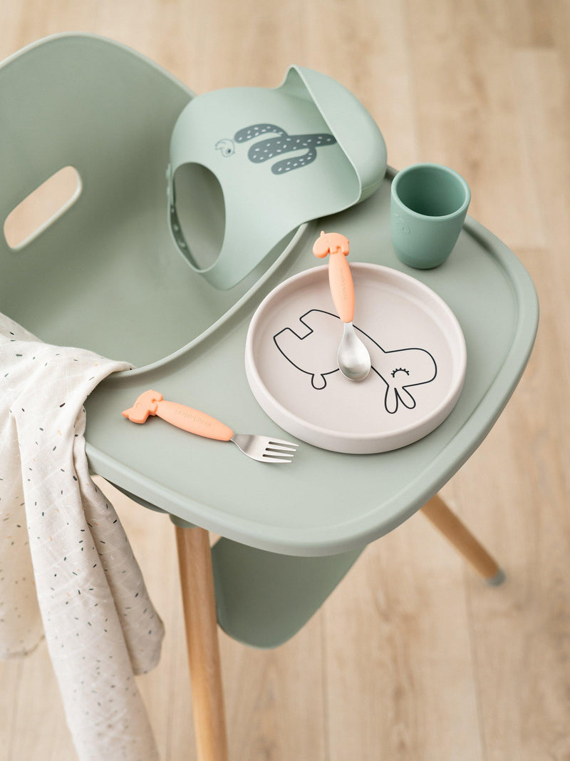 Done by Deer silicone bibs Sand/Green pack of 2 - British product