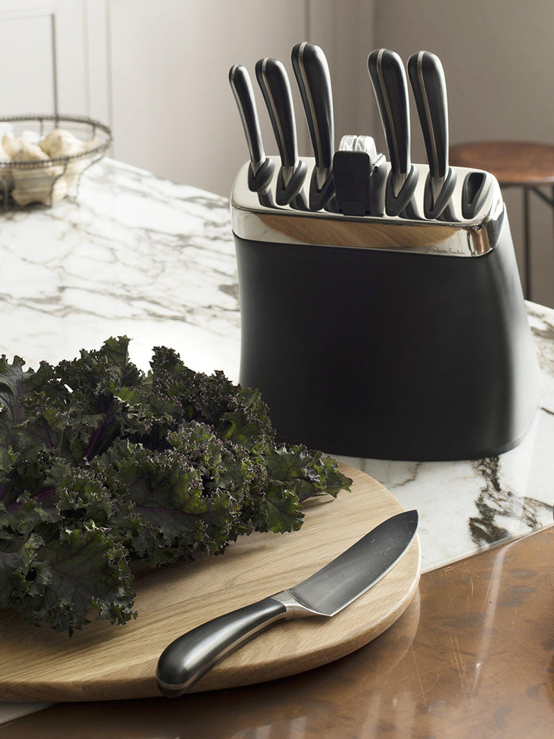Robert Welch Signature knife block set with sharpener (British brand)