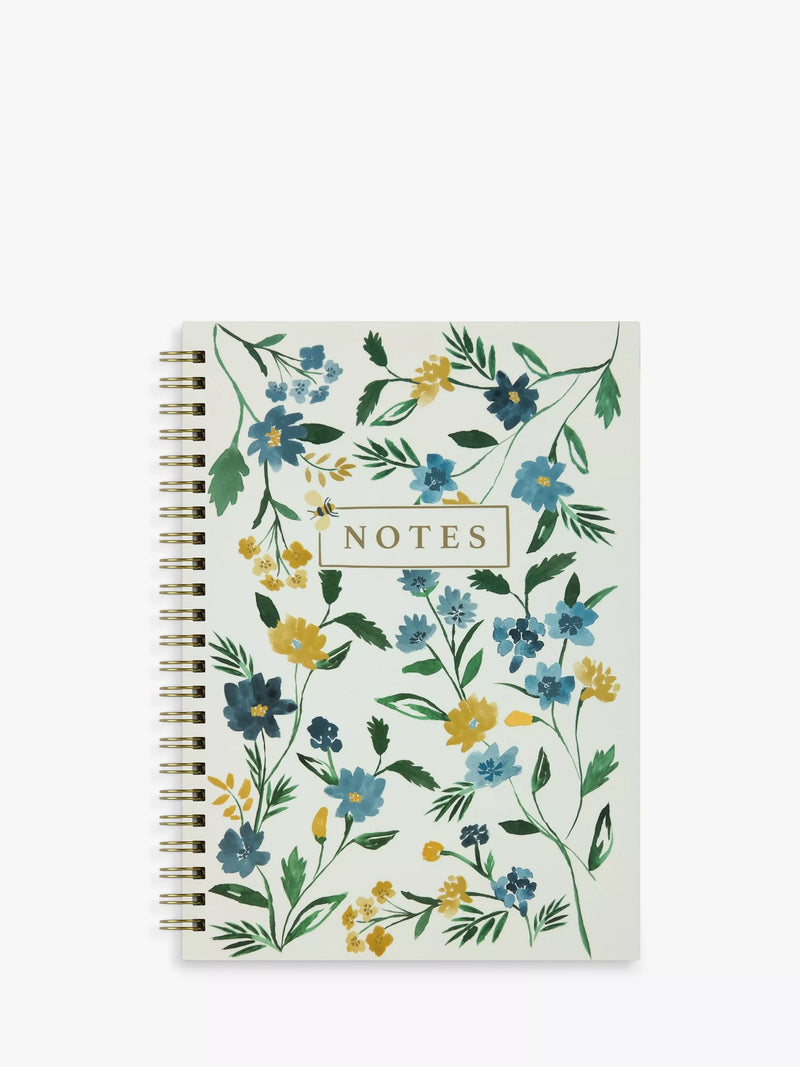 John Lewis A5 spiral notebook with floral design, multi colour (British brand)