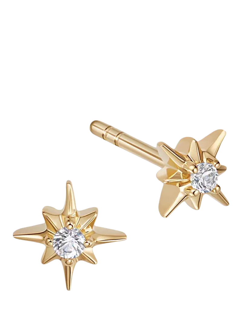 Astley Clarke sapphire star stud earrings gold vermeil, UK version