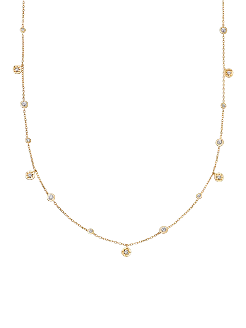 Astley Clarke white sapphire station necklace gold vermeil, UK version