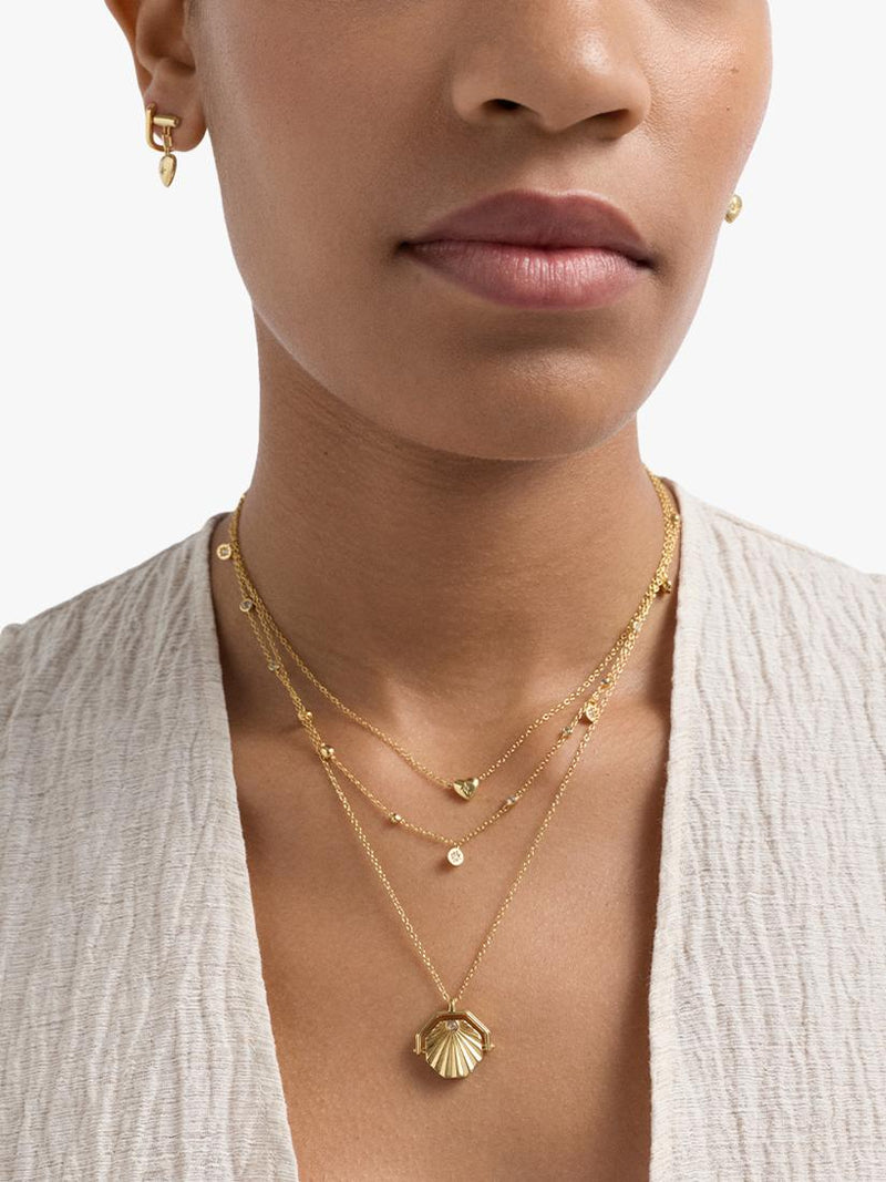 Astley Clarke white sapphire station necklace gold vermeil, UK version