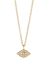John Lewis Astley Clarke Turquoise and White Sapphire Evil Eye Pendant Necklace, Gold/Blue- Buy online at McGrocer