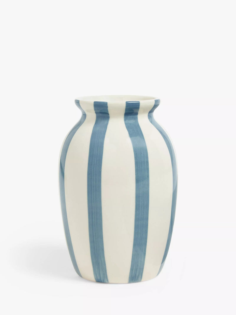 Vase rayé peint à la main John Lewis H18cm - Produit britannique