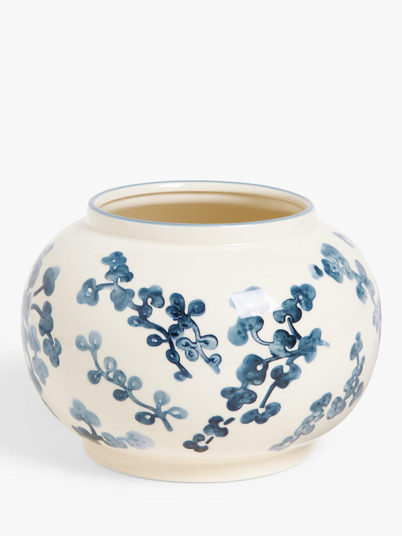 John Lewis blue and white hand-painted floral vase 15cm, UK version