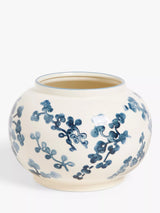John Lewis Hand Painted Floral Stoneware Vase 15cm Blue White- Buy online at McGrocer