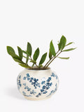John Lewis blue and white hand-painted floral vase 15cm, UK version