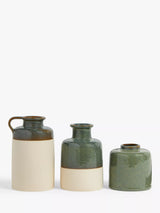 John Lewis John Lewis Ceramic Bud Vases, Set of 3, Green- Buy online at McGrocer