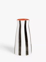 John Lewis John Lewis Hand Painted Striped Stoneware Vase, Black/White, 21cm- Buy online at McGrocer
