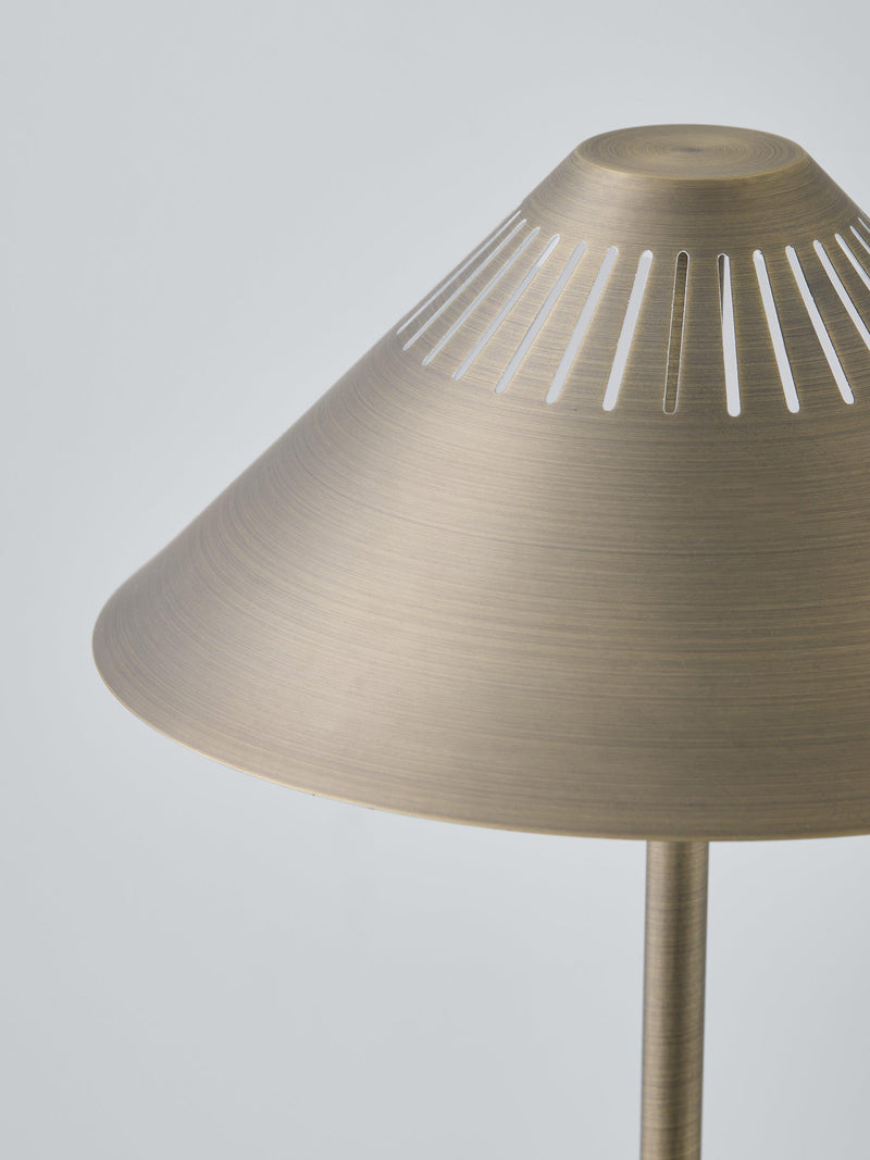 John Lewis Talbot rechargeable LED table lamp brass, imported from the UK