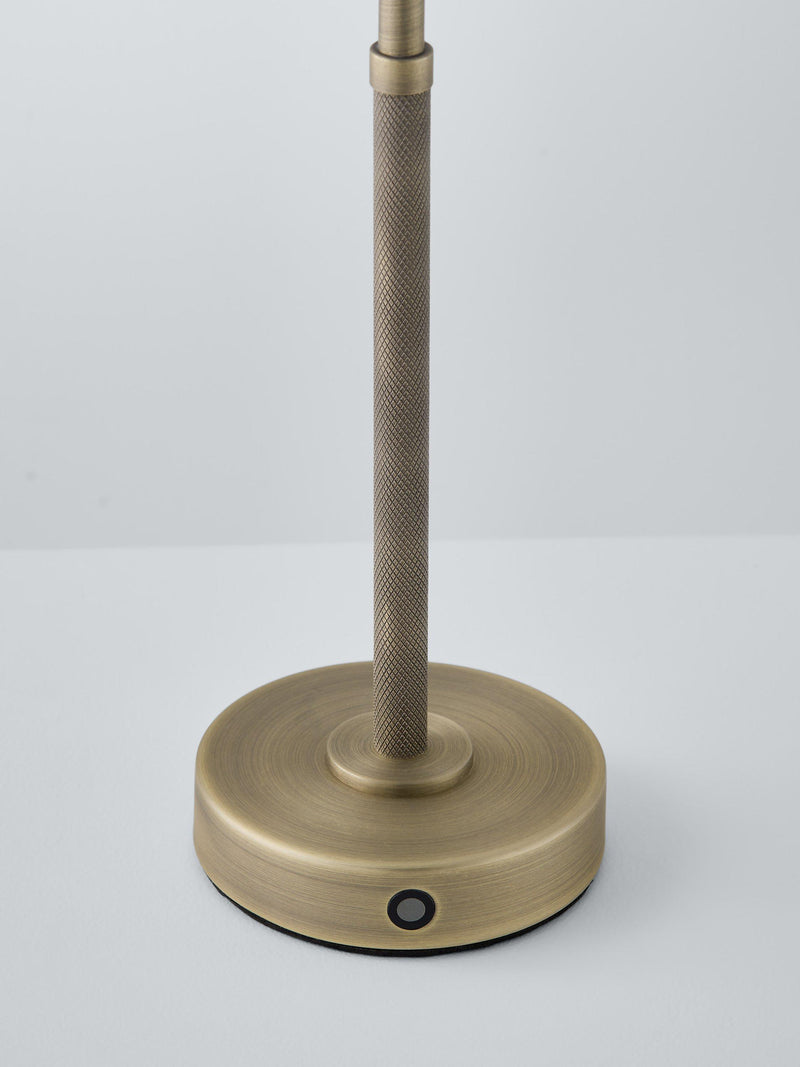 John Lewis Talbot rechargeable LED table lamp brass, imported from the UK