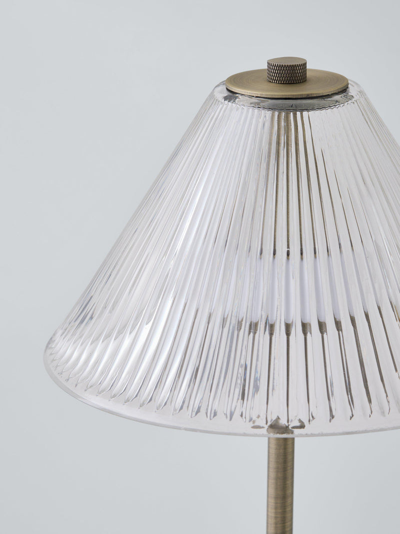 John Lewis rechargeable glass LED lamp brass finish small - British product