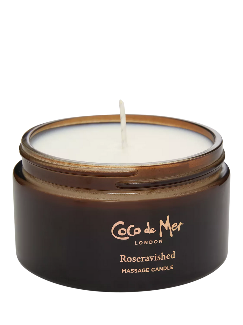Coco de Mer rose and sandalwood massage candle - British product